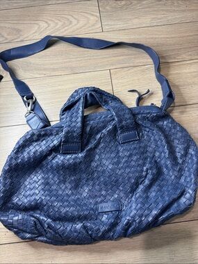 Christopher Kane Woven Blue Leather crossbody
